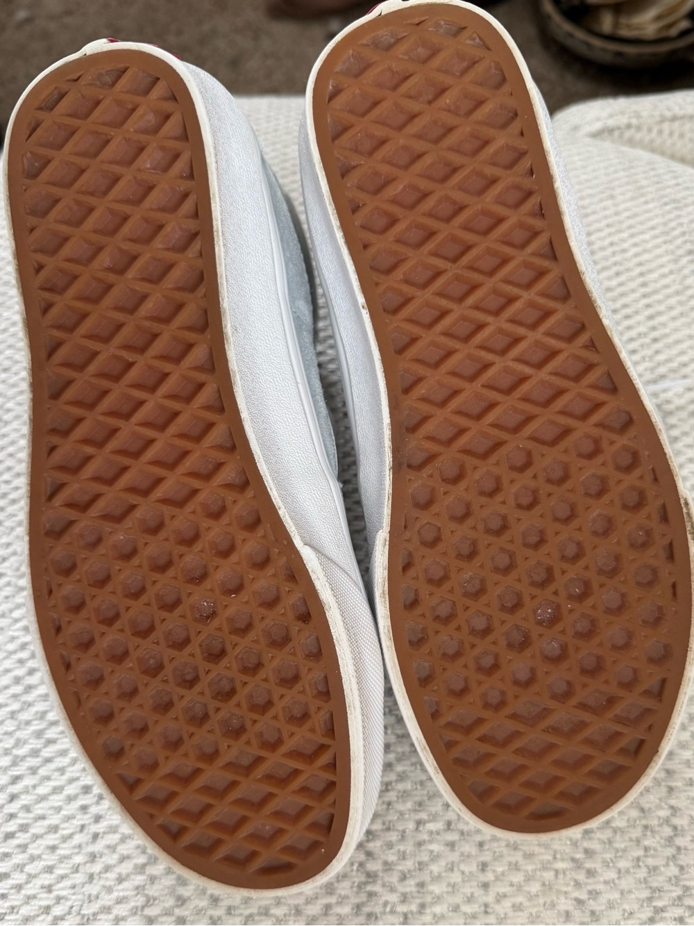 Vans  women’s Light Gray and White Sk8-Hi Suede Sneakers - Picture 3 of 6